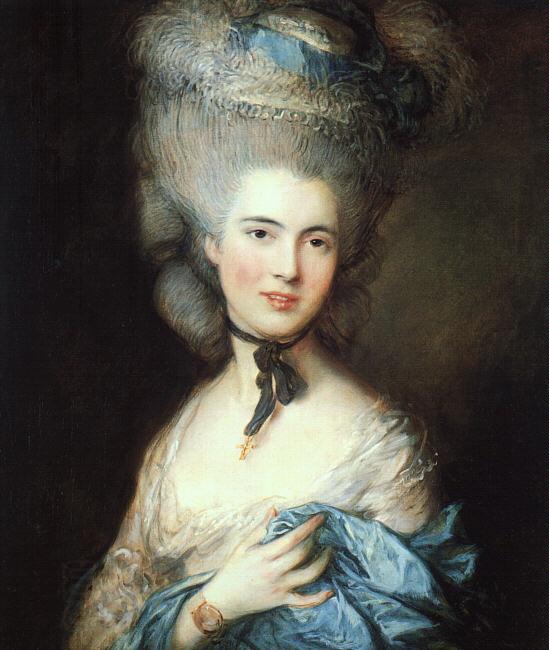 Thomas Gainsborough Portrait of a Lady in Blue 5 China oil painting art